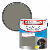 Denny's Chalk Paint For Walls Colour- Soft Silver Smoke Grey - Matte Wipe-Clean Coverage