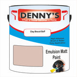 Denny's Emulsion Paint For Walls Colour- Clay Biscuit Buff - Matte Wipe-Clean Durable Coverage