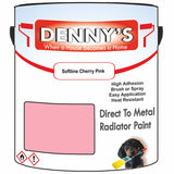Denny's High Temp Paint For Radiators Colour- Softline Cherry Pink - Heatproof No-Yellow Durable