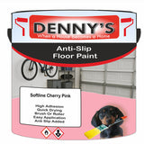 Denny's Floor Paint For Grip Coating Colour- Softline Cherry Pink - Anti-Slip Hardwearing Safe