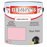 Denny's Floor Paint For Garages Colour- Softline Cotton Pink - Oilproof Tyre-Tough Hardwearing