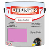 Denny's Floor Paint For Garages Colour- Softline Rose Pink - Oilproof Tyre-Tough Hardwearing