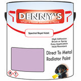 Denny's High Temp Paint For Radiators Colour- Spectral Royal Violet - Heatproof No-Yellow Durable