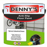 Denny's Floor Paint For Grip Coating Colour- Spruce Industrial Green - Anti-Slip Hardwearing Safe