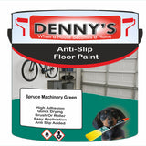 Denny's Floor Paint For Grip Coating Colour- Spruce Machinery Green - Anti-Slip Hardwearing Safe