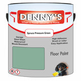 Denny's Floor Paint For Garages Colour- Spruce Pressure Green - Oilproof Tyre-Tough Hardwearing