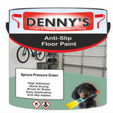 Denny's Floor Paint For Grip Coating Colour- Spruce Pressure Green - Anti-Slip Hardwearing Safe
