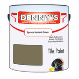 Denny's Tile Paint For Commercial Areas Colour- Spruce Verdant Green - High-Traffic Durable Easy-Clean