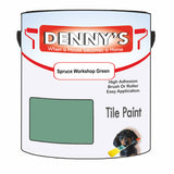 Denny's Tile Paint For Bathroom Tile Colour- Spruce Workshop Green - Moistureproof Easy-Clean Makeover
