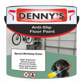 Denny's Floor Paint For Grip Coating Colour- Spruce Workshop Green - Anti-Slip Hardwearing Safe