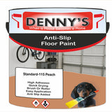 Denny's Floor Paint For Grip Coating Colour- Standard-115 Peach - Anti-Slip Hardwearing Safe
