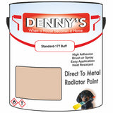 Denny's High Temp Paint For Radiators Colour- Standard-177 Buff - Heatproof No-Yellow Durable
