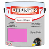 Denny's Floor Paint For Garages Colour- Standard-192 Magena - Oilproof Tyre-Tough Hardwearing