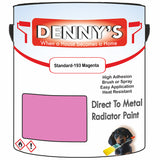 Denny's High Temp Paint For Radiators Colour- Standard-193 Magenta - Heatproof No-Yellow Durable