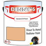 Denny's High Temp Paint For Radiators Colour- Standard-219 Peach - Heatproof No-Yellow Durable
