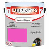 Denny's Floor Paint For Garages Colour- Standard-297 Magena - Oilproof Tyre-Tough Hardwearing