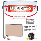 Denny's High Temp Paint For Radiators Colour- Standard-315 Peach - Heatproof No-Yellow Durable