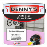 Denny's Floor Paint For Grip Coating Colour- Standard-800 Magenta - Anti-Slip Hardwearing Safe