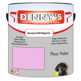 Denny's Floor Paint For Garages Colour- Standard-800 Magenta - Oilproof Tyre-Tough Hardwearing