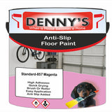 Denny's Floor Paint For Grip Coating Colour- Standard-857 Magenta - Anti-Slip Hardwearing Safe