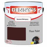 Denny's Floor Paint For Garages Colour- Standard Mahogony - Oilproof Tyre-Tough Hardwearing