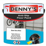 Denny's Floor Paint For Grip Coating Colour- Steel Aero Blue - Anti-Slip Hardwearing Safe
