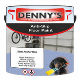 Denny's Floor Paint For Grip Coating Colour- Steel Anchor Blue - Anti-Slip Hardwearing Safe