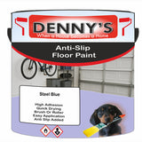 Denny's Floor Paint For Grip Coating Colour- Steel Blue - Anti-Slip Hardwearing Safe