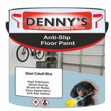 Denny's Floor Paint For Grip Coating Colour- Steel Cobalt Blue - Anti-Slip Hardwearing Safe