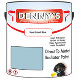 Denny's High Temp Paint For Boilers Colour- Steel Cobalt Blue - Heatproof Anti-Rust Longlife
