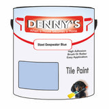 Denny's Tile Paint For Bathroom Tile Colour- Steel Deepwater Blue - Moistureproof Easy-Clean Makeover