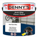 Denny's Floor Paint For Grip Coating Colour- Steel Dyno Blue - Anti-Slip Hardwearing Safe