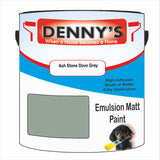 Denny's Emulsion Paint For Walls Colour- Ash Stone Dove Grey - Matte Wipe-Clean Durable Coverage