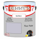 Denny's Floor Paint For Commercial Areas Colour- Steel Mauve - High-Traffic Anti-Slip Hardwearing