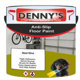 Denny's Floor Paint For Grip Coating Colour- Steel Olive - Anti-Slip Hardwearing Safe