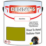 Denny's High Temp Paint For Pipes Colour- Steel Olive - Heatproof Corrosionguard Durable