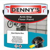 Denny's Floor Paint For Grip Coating Colour- Steel Skyline Blue - Anti-Slip Hardwearing Safe