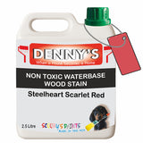 Denny's Stain Paint For Fences Colour- Steelheart Scarlet Red - Weatherproof Uv-Safe Protect