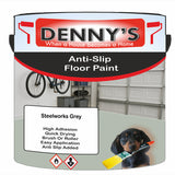 Denny's Floor Paint For Grip Coating Colour- Steelworks Grey - Anti-Slip Hardwearing Safe
