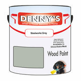 Denny's Wood Paint For Doors Colour- Steelworks Grey - Scuffproof Weatherproof Smooth
