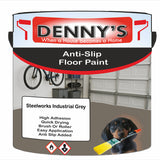 Denny's Floor Paint For Grip Coating Colour- Steelworks Industrial Grey - Anti-Slip Hardwearing Safe