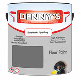 Denny's Floor Paint For Sheds Colour- Steelworks Pipe Grey - Durable Anti-Slip Weatherproof