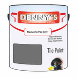 Denny's Tile Paint For Commercial Areas Colour- Steelworks Pipe Grey - High-Traffic Durable Easy-Clean