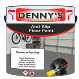 Denny's Floor Paint For Grip Coating Colour- Steelworks Pipe Grey - Anti-Slip Hardwearing Safe
