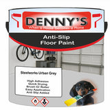 Denny's Floor Paint For Grip Coating Colour- Steelworks Urban Grey - Anti-Slip Hardwearing Safe