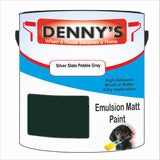 Denny's Emulsion Paint For Walls Colour- Silver Slate Pebble Grey - Matte Wipe-Clean Durable Coverage