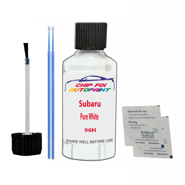 Subaru Pure White Touch Up Paint Code 96H Scratch Repair Kit