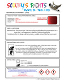 Instructions for use Subaru Sedona Red Car Paint