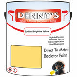 Denny's High Temp Paint For Grilles Colour- Sunfield Brightline Yellow - Heatproof Rustguard Durable