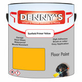 Denny's Floor Paint For Sheds Colour- Sunfield Primer Yellow - Durable Anti-Slip Weatherproof
